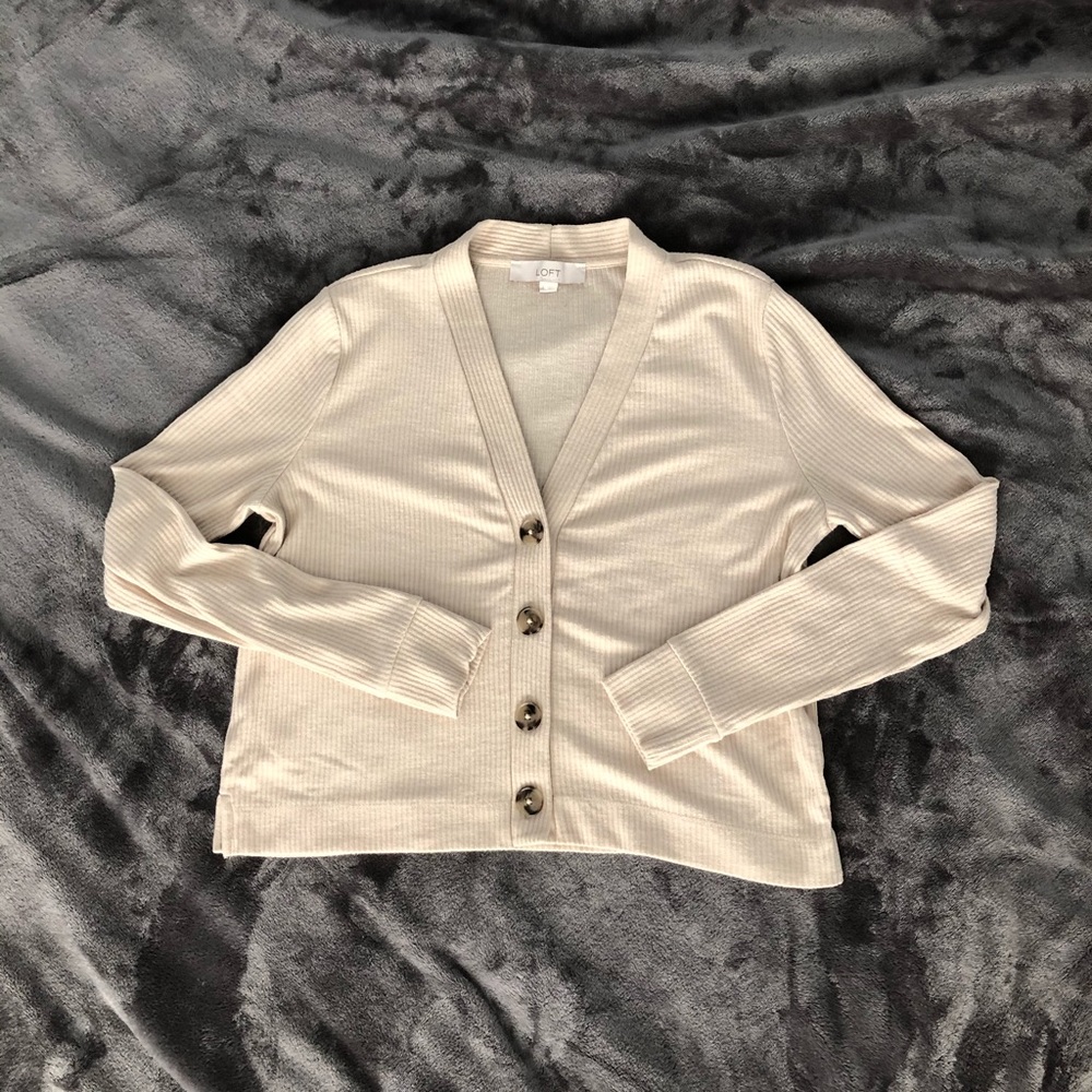 Long-sleeve Cropped Button-down Sweater